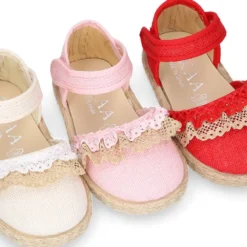 Alpargata baby niña lino PUNTILLA.