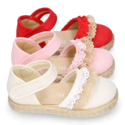 Alpargata baby niña lino PUNTILLA.