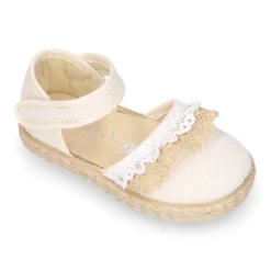 Alpargata baby niña lino PUNTILLA.