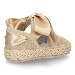 Alpargata baby tipo valenciana en lino metalizado