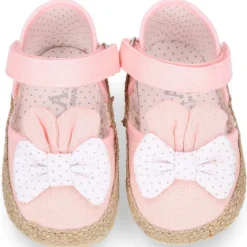 Alpargata bebé niña en lona con LAZO.