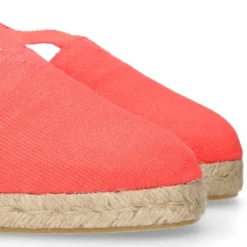 Alpargata clásica mujer con cuña tipo Valenciana en lona piqué CORAL.