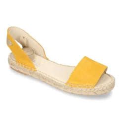 Alpargata mujer tipo SANDALIA con cintas estilo valenciana en piel serraje.