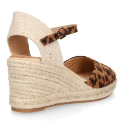 Alpargata mujer tradicional con cuña y diseño con estampado leopardo