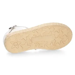 Alpargata niña ARRAS en lino blanco con diseño con puntilla.
