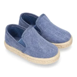 Alpargata niño con elásticos tipo SLIP ON en lona lavada.