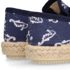 Alpargata niño con elásticos tipo Slip on en lona con CABALLITOS DE MAR.