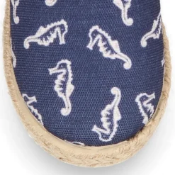 Alpargata niño con elásticos tipo Slip on en lona con CABALLITOS DE MAR.
