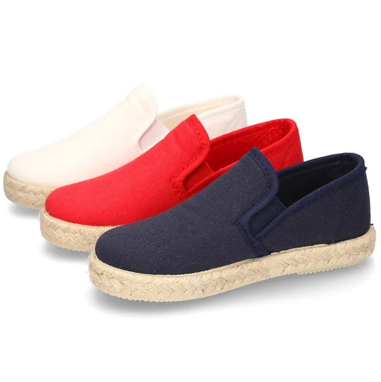 Alpargata niño con elásticos tipo SLIP ON en lona piqué.