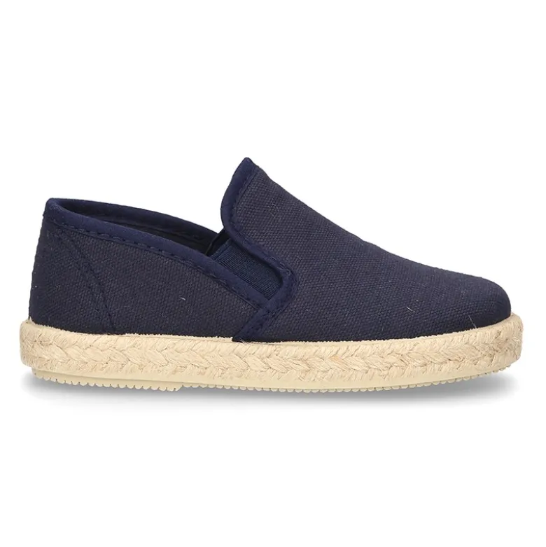 Alpargata niño con elásticos tipo SLIP ON en lona piqué.