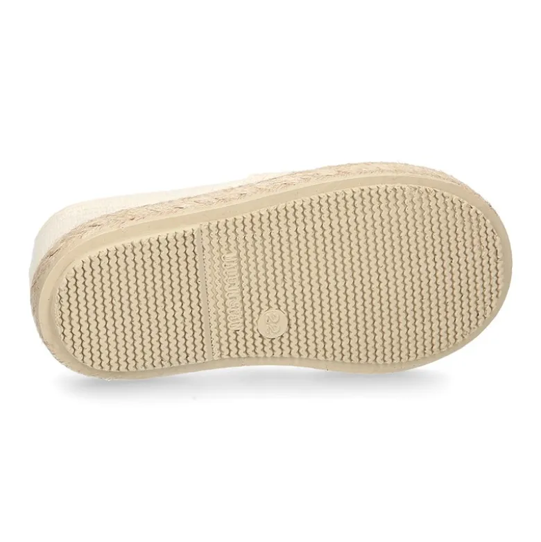 Alpargata niño números y letras con elásticos tipo SLIP ON en lona piqué.