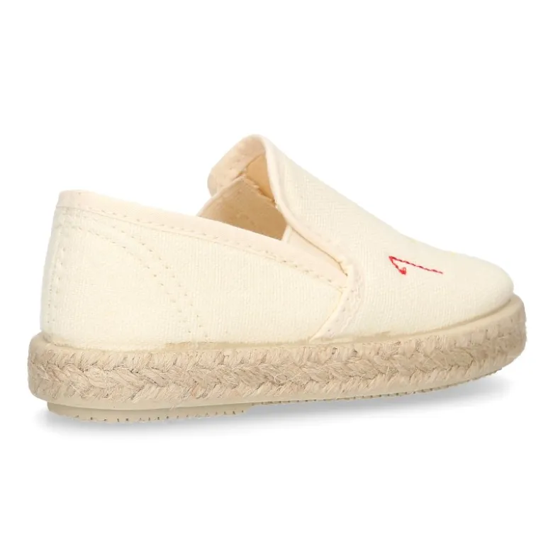 Alpargata niño números y letras con elásticos tipo SLIP ON en lona piqué.