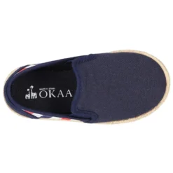 Alpargata niños con elásticos tipo slip on en lona con CUADROS.