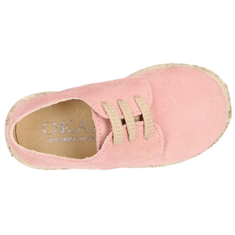 Alpargata niños tipo Blucher con cordones en SERRAJE.