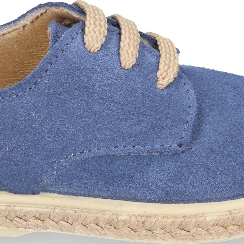 Alpargata niños tipo Blucher con cordones en SERRAJE.