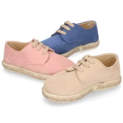 Alpargata niños tipo Blucher con cordones en SERRAJE.