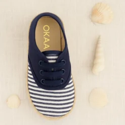 Alpargata niños tipo BLUCHER en lona con RAYAS.