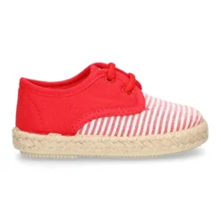 Alpargata niños tipo BLUCHER en lona con RAYAS.