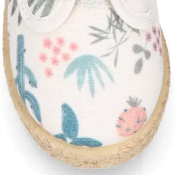 Alpargata niño tipo Blucher con cordones en lona con estampado CACTUS.