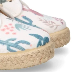 Alpargata niño tipo Blucher con cordones en lona con estampado CACTUS.