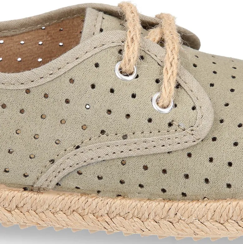 Alpargata niño tipo blucher con cordones en Lona Serratex MIL PUNTOS.