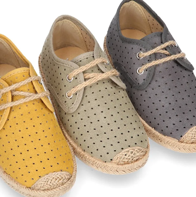 Alpargata niño tipo blucher con cordones en Lona Serratex MIL PUNTOS.