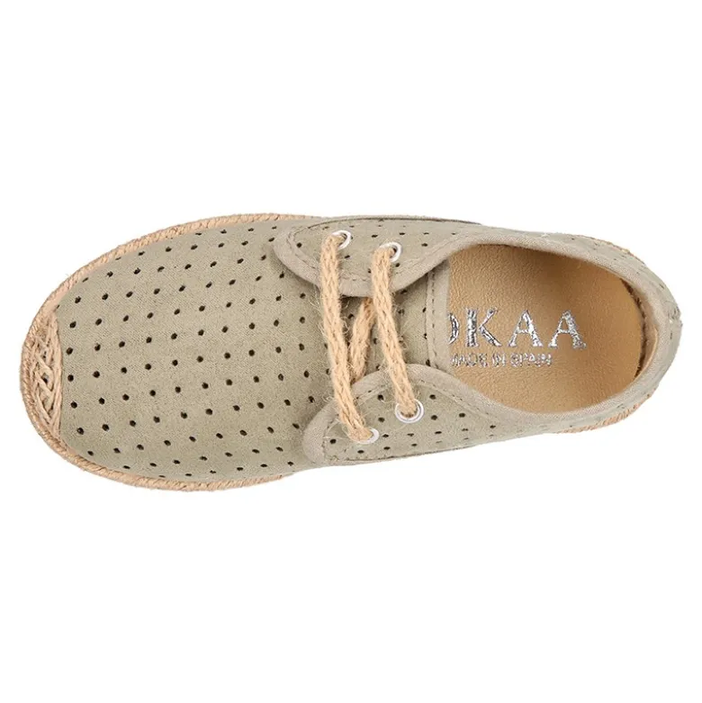Alpargata niño tipo blucher con cordones en Lona Serratex MIL PUNTOS.