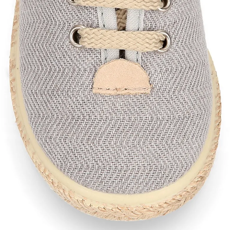 Alpargata niño tipo Blucher con cordones en LONA ESPIGA.