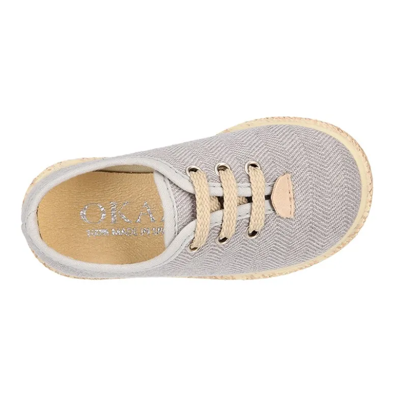 Alpargata niño tipo Blucher con cordones en LONA ESPIGA.