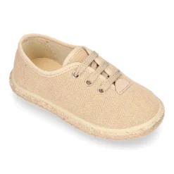 Alpargata niño tipo Blucher con cordones en LONA ESPIGA.