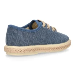 Alpargata niño tipo Blucher con cordones en LONA ESPIGA.