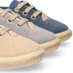 Alpargata niño tipo Blucher con cordones en LONA ESPIGA.