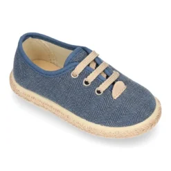 Alpargata niño tipo Blucher con cordones en LONA ESPIGA.