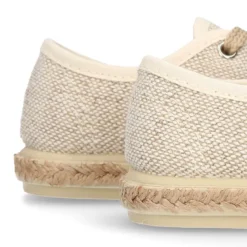Alpargata niño tipo Blucher con cordones en LINO NATURAL.