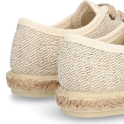 Alpargata niño tipo Blucher con cordones en LINO NATURAL.