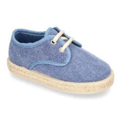 Alpargata niño tipo BLUCHER en lona algodón lavada.