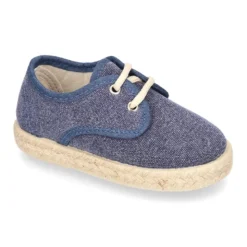 Alpargata niño tipo BLUCHER en lona algodón lavada.