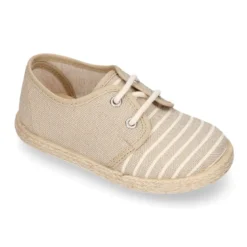 Alpargata niño tipo BLUCHER en lona algodón con RAYAS.