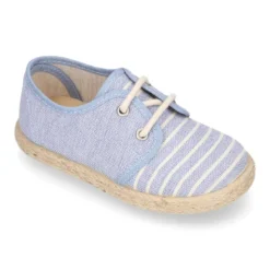 Alpargata niño tipo BLUCHER en lona algodón con RAYAS.