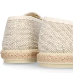 Alpargata niño tipo MOCASÍN con borlas en LINO NATURAL.