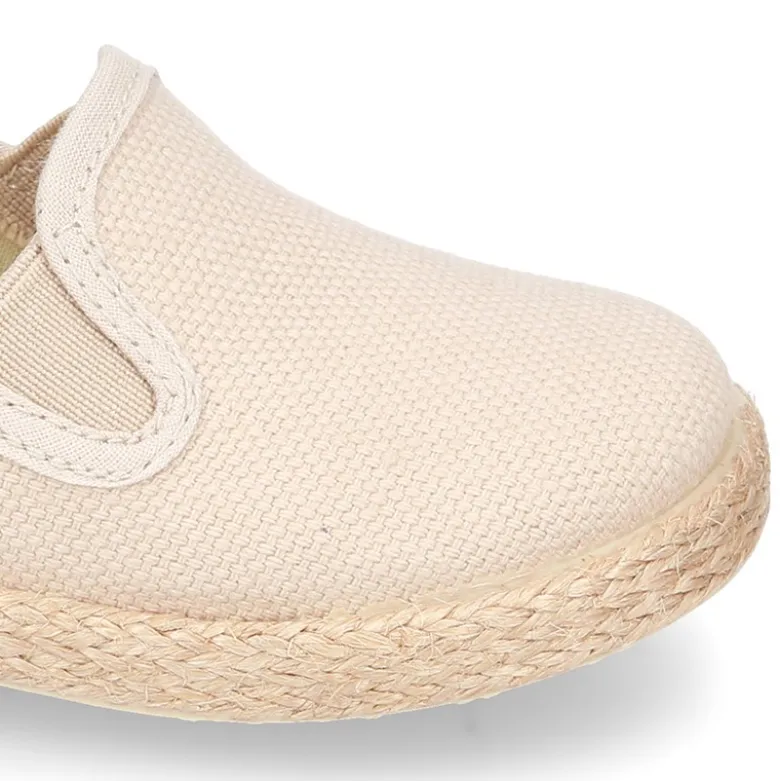 Alpargata niño tipo SLIP ON con elásticos en lona.