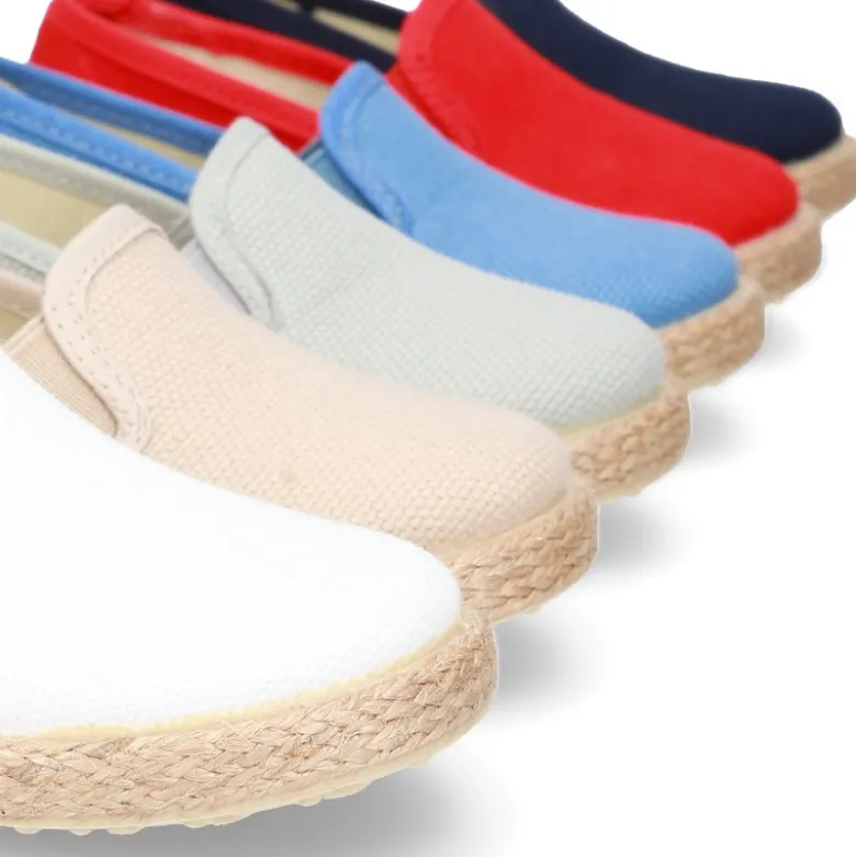 Alpargata niño tipo SLIP ON con elásticos en lona.