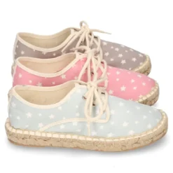 Alpargata tipo Blucher en lona algodón con ESTRELLAS.