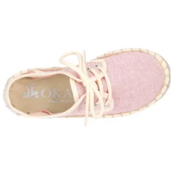 Alpargata tipo blucher en lona efecto lavado en colores pasteles.