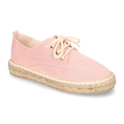 Alpargata tipo blucher en lona efecto lavado.
