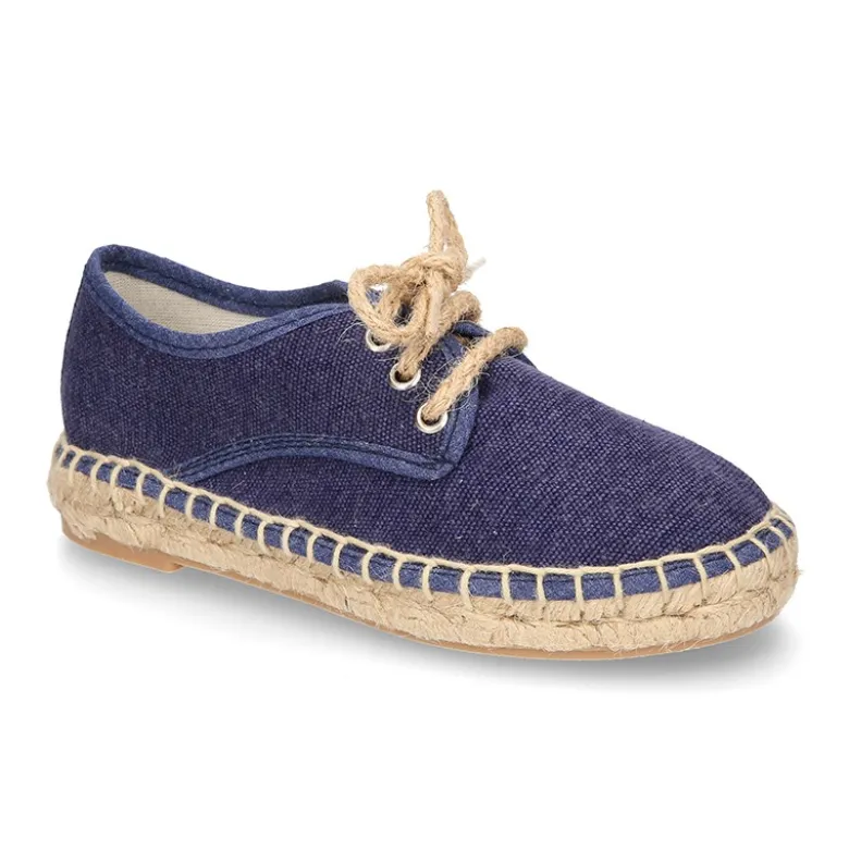 Alpargata tipo blucher en lona efecto LAVADO.