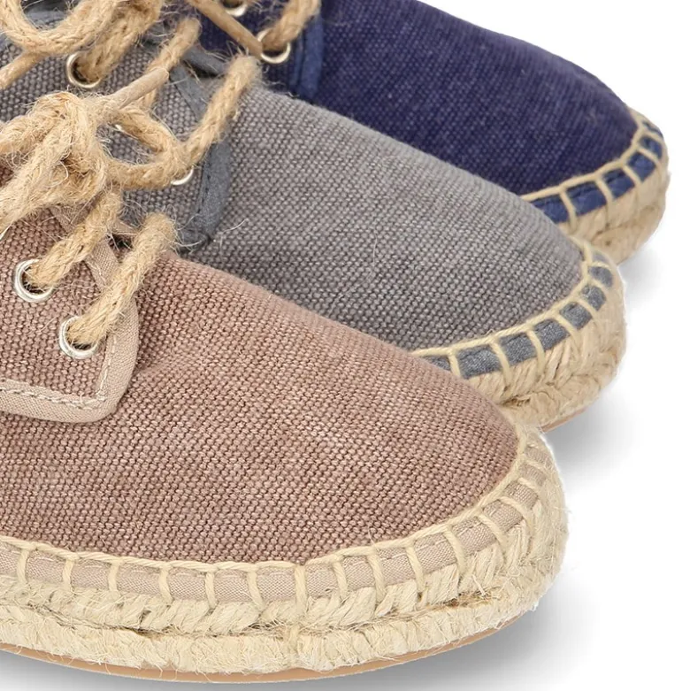 Alpargata tipo blucher en lona efecto LAVADO.