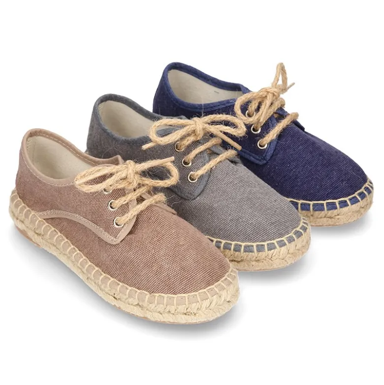 Alpargata tipo blucher en lona efecto LAVADO.