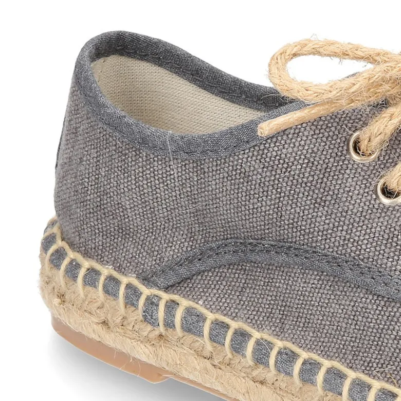 Alpargata tipo blucher en lona efecto LAVADO.
