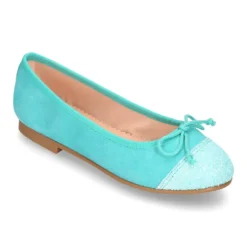 Bailarina clásica con lazo ajustable en piel ante suave con GLITTER.